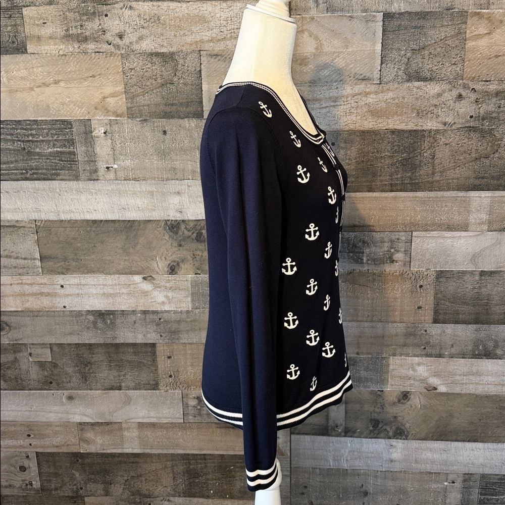 Talbots Nautical Cardigan with anchors Size XS - Picture 3 of 16